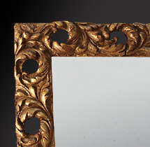 Détail miroir deco bois doré