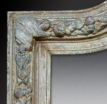 D&eacute;tail miroir decoration bois patin&eacute; vieilli
