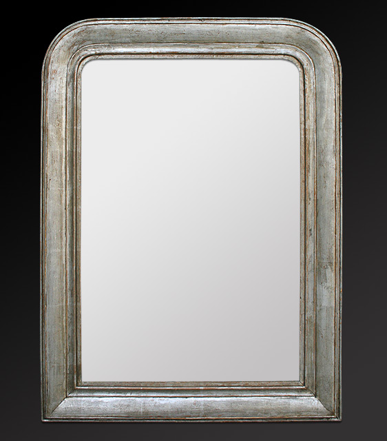 Miroir déco patine argent époque Louis-philippe